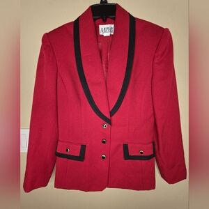Morgan Miller Vintage Women's Red Button Up Blazer Made In USA Size L